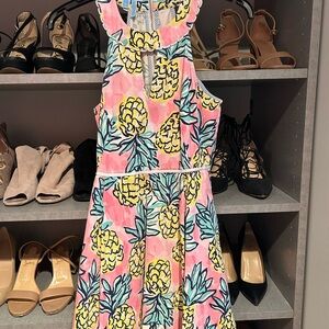 Draper James Pink Yellow Halter Sundress